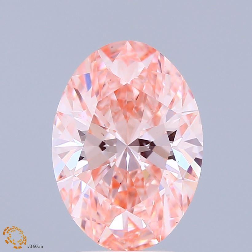 2.85 Ct. Fancy Vivid Pink Oval Lab Grown Diamond