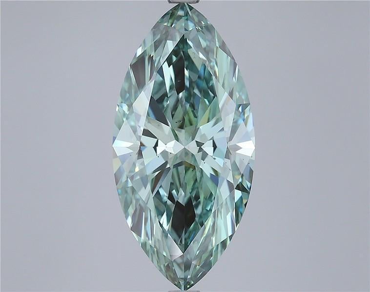 5.02 Ct. Fancy Vivid Bluish Green Marquise Lab Grown Diamond