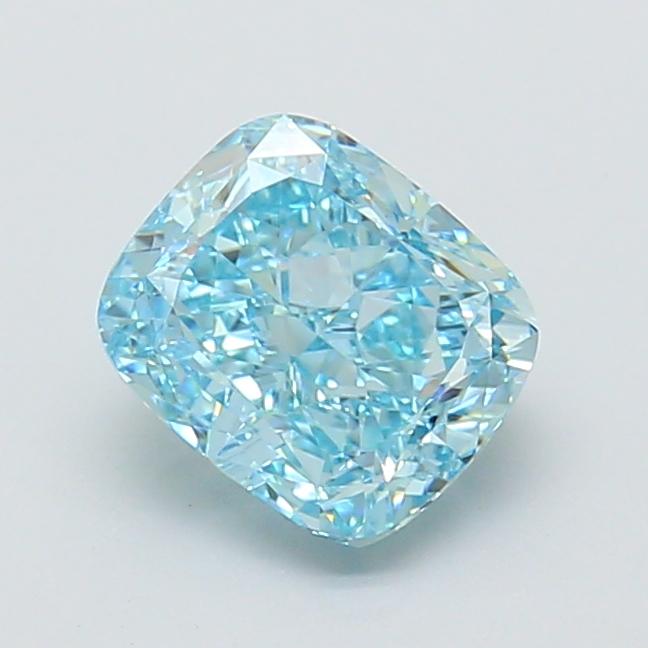 1.89 Ct. Fancy Vivid Blue Cushion Lab Grown Diamond