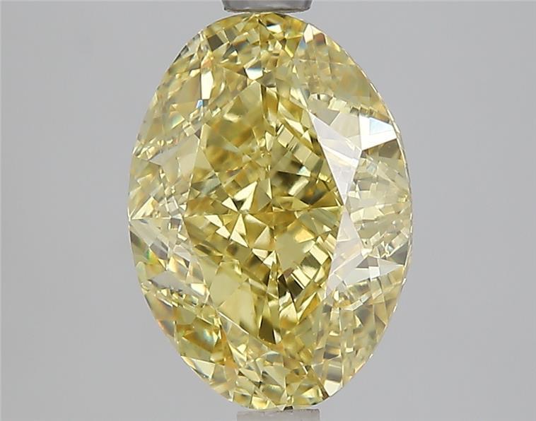 3.08 Ct. Fancy Intense  Yellow Oval Lab Grown Diamond