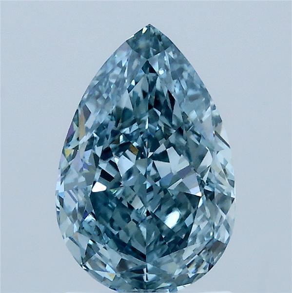 1.75 Ct. Fancy Intense Greenish Blue Pear Lab Grown Diamond