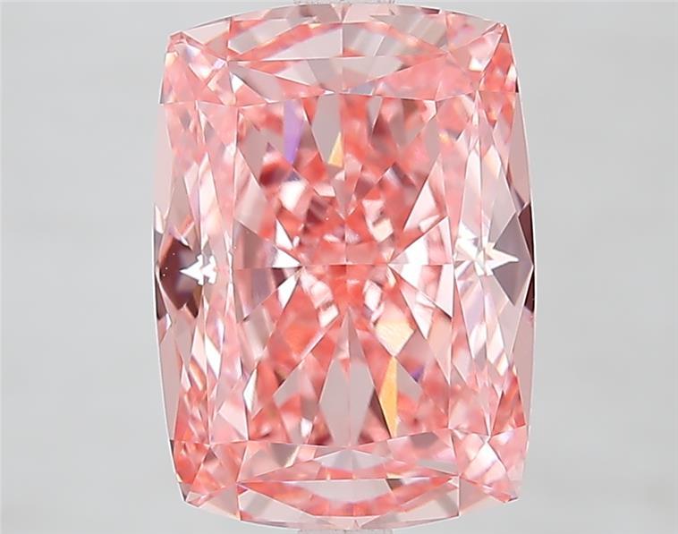 5.10 Ct. Fancy Vivid  Pink Cushion Lab Grown Diamond