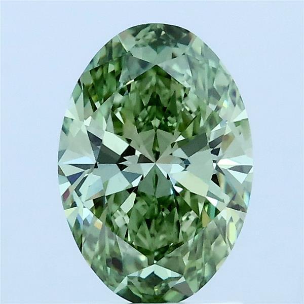1.23 Ct. Fancy Vivid Green Oval Lab Grown Diamond