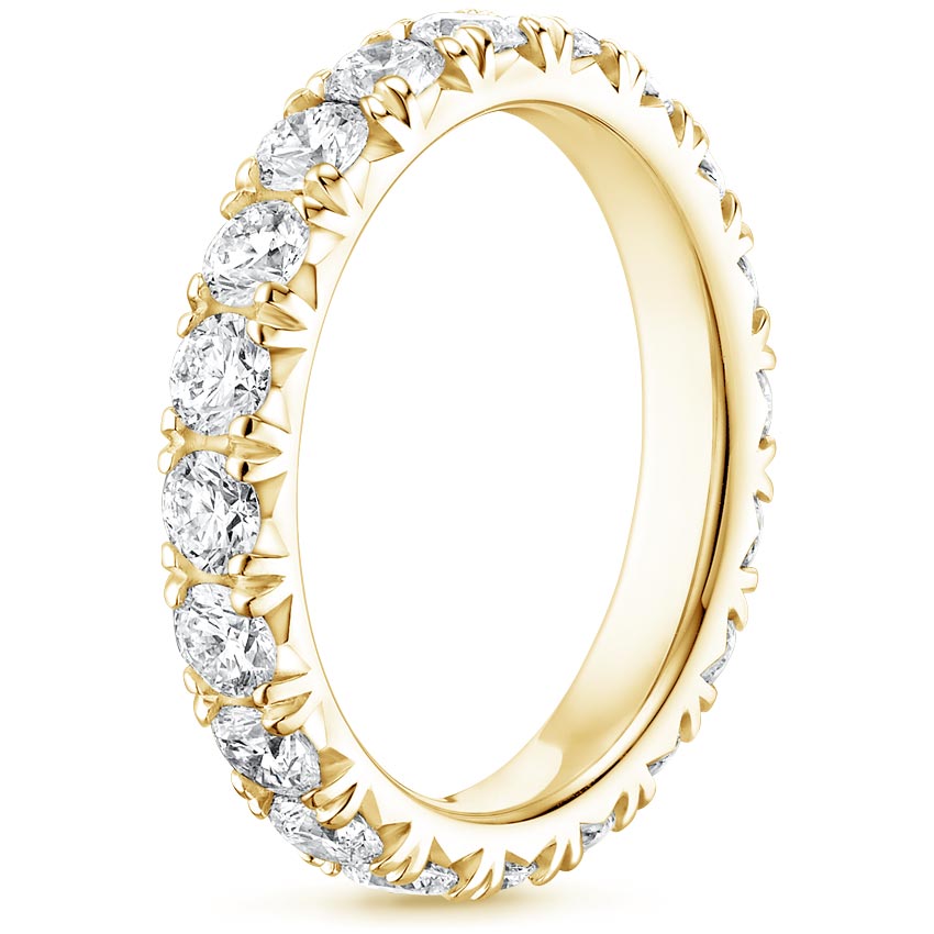18K Yellow Gold French Pavé Eternity Diamond Ring (2 ct. tw.), large side view
