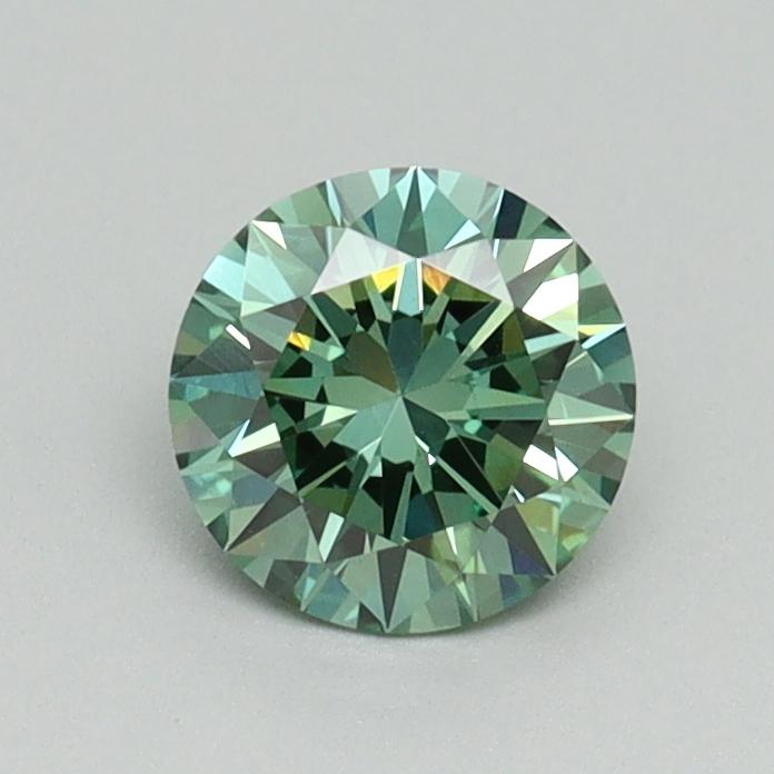 0.65 Ct. Fancy Vivid Green Round Lab Grown Diamond