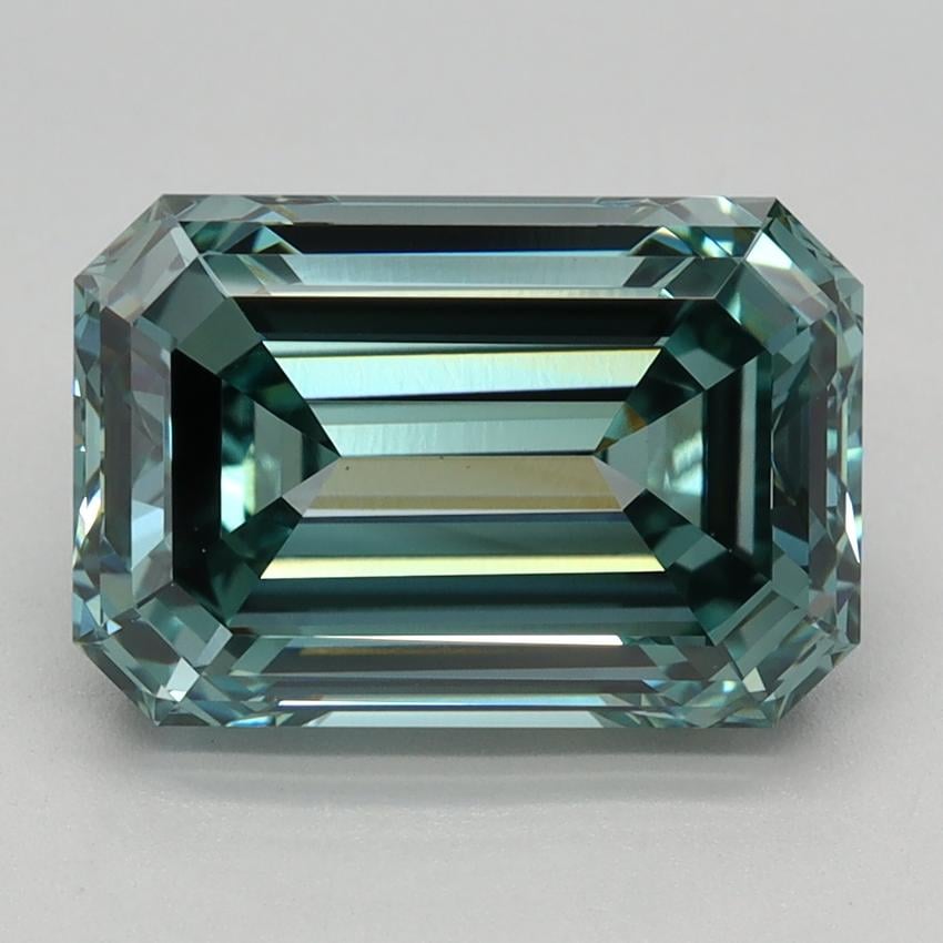 3.52 Ct. Fancy Vivid Bluish Green Emerald Lab Grown Diamond