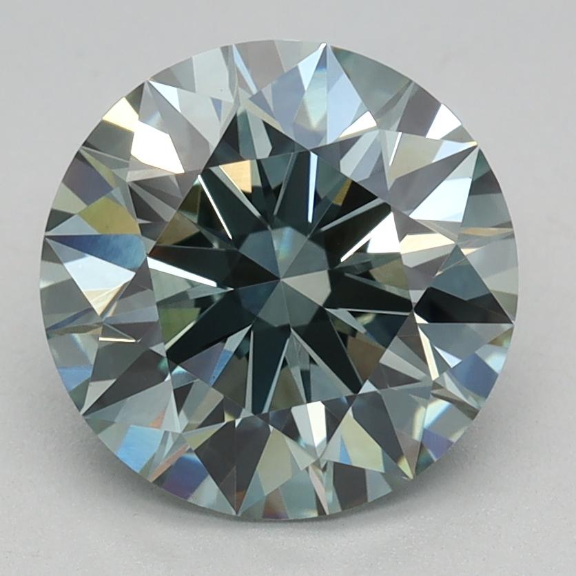 2.05 Ct. Fancy Intense Green Round Lab Grown Diamond