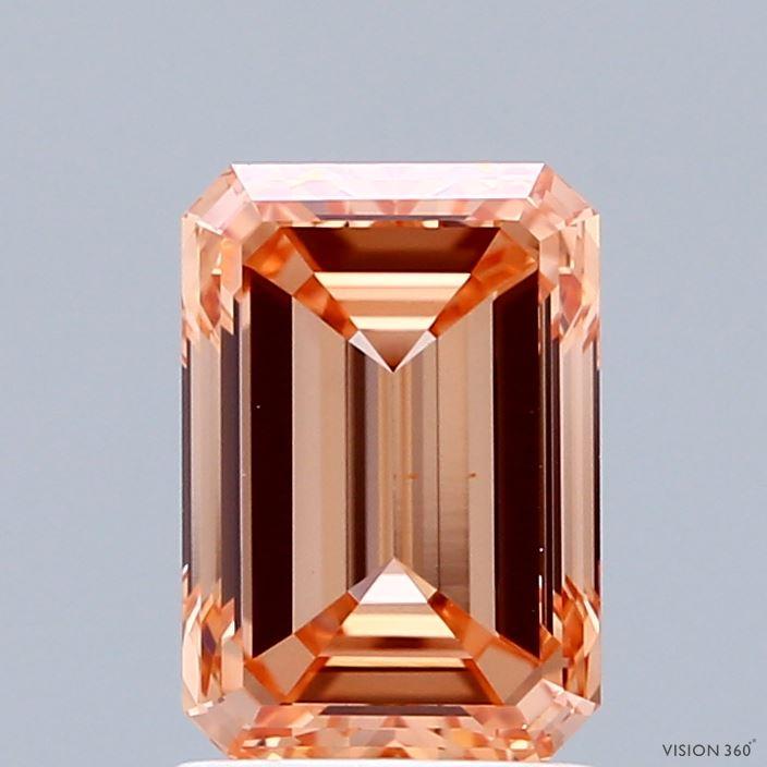 2.00 Ct. Fancy Intense Pink Orange Emerald Lab Grown Diamond