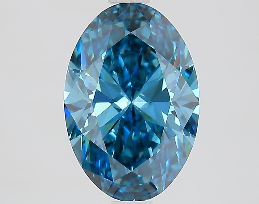 2.03 Ct. Fancy Vivid Blue Oval Lab Grown Diamond