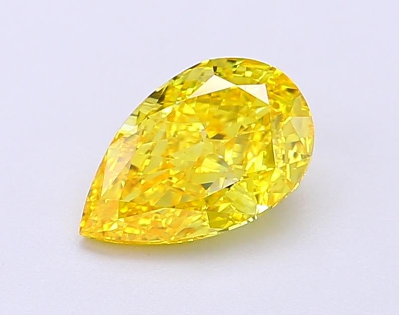 1.27 Ct. Fancy Vivid  Yellow Pear Lab Grown Diamond