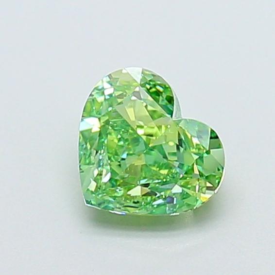 1.02 Ct. Fancy Vivid  Green Heart Lab Grown Diamond