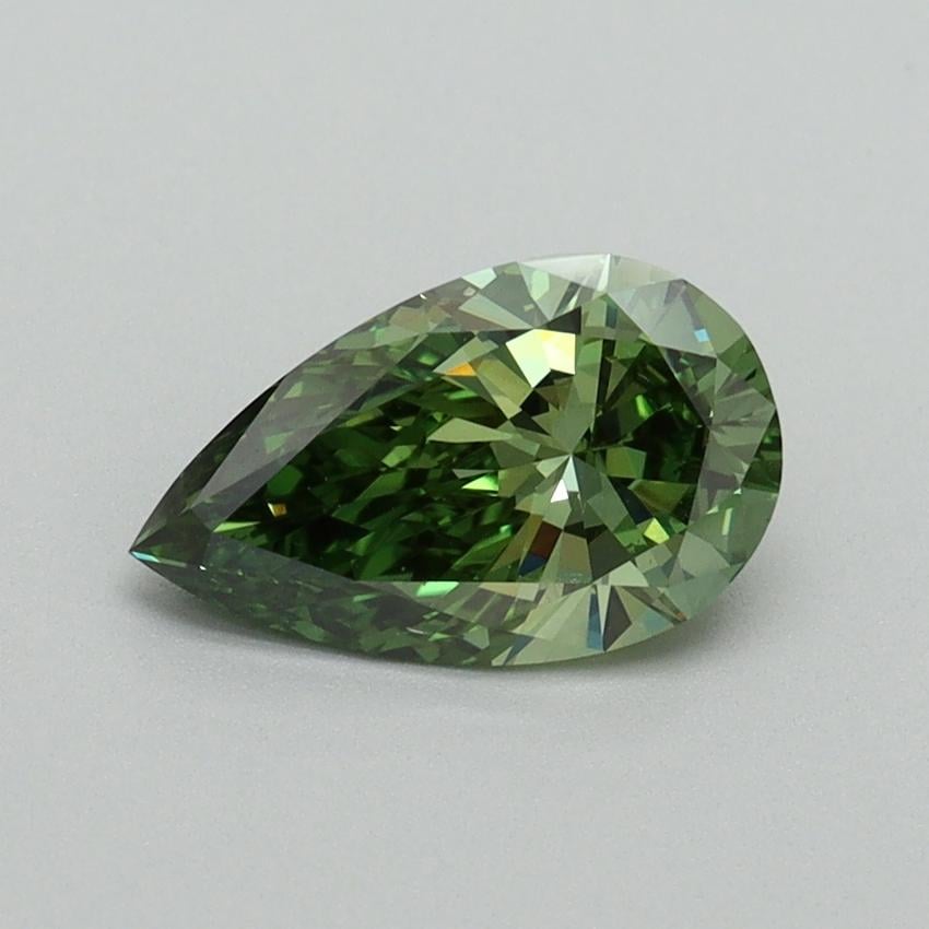 1.01 Ct. Fancy Vivid Pacific Green Pear Lab Grown Diamond
