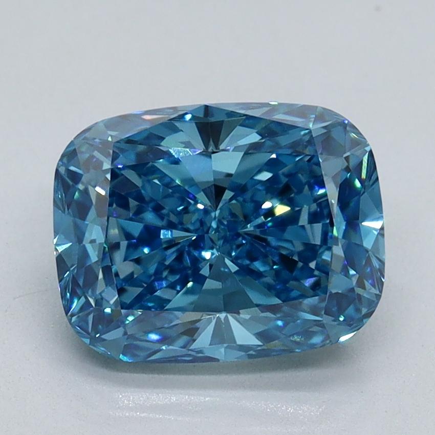 2.19 Ct. Fancy Vivid Blue Cushion Lab Grown Diamond