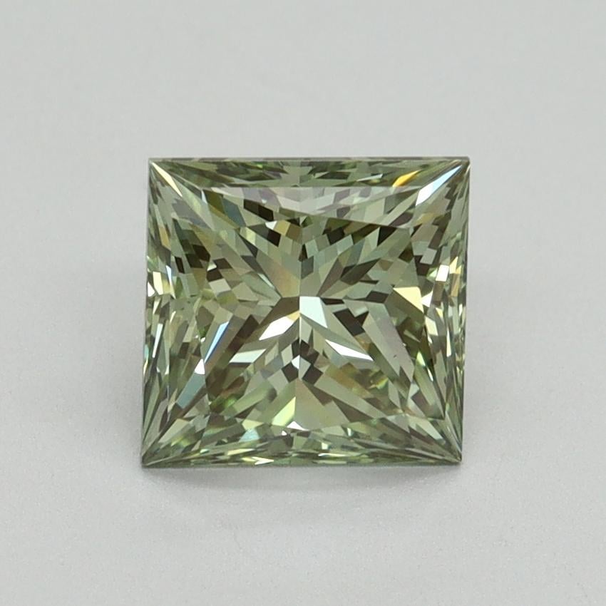 1.61 Ct. Fancy Vivid Green Princess Lab Grown Diamond