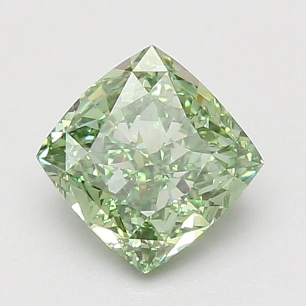 1.55 Ct. Fancy Vivid Green Cushion Lab Grown Diamond