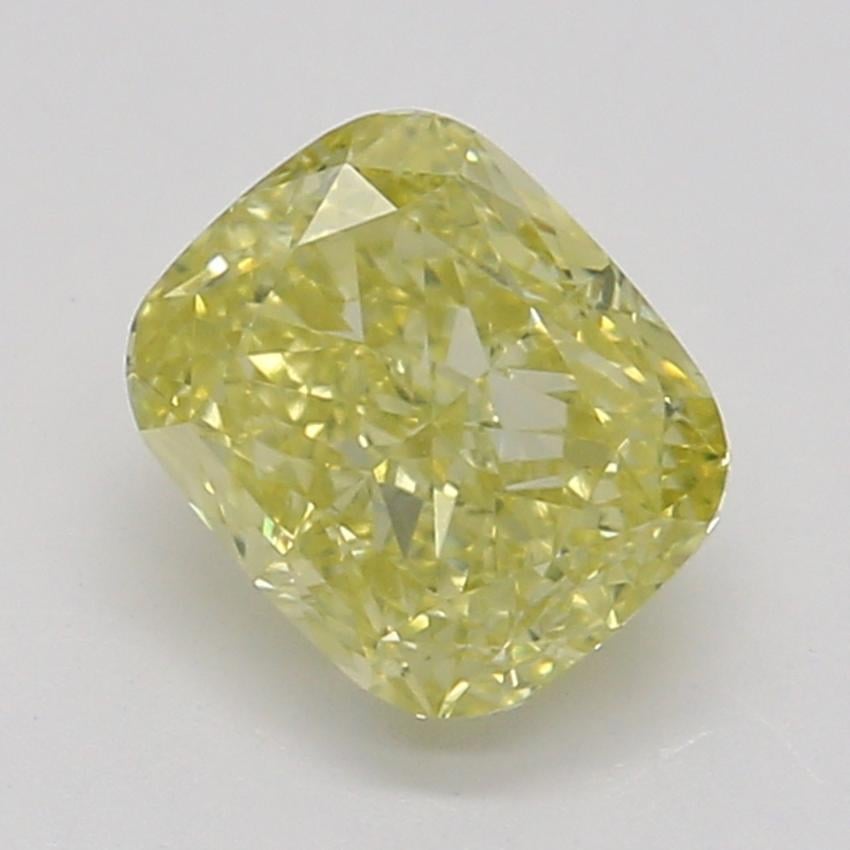 0.57 Ct. Fancy Intense Yellow Cushion Diamond