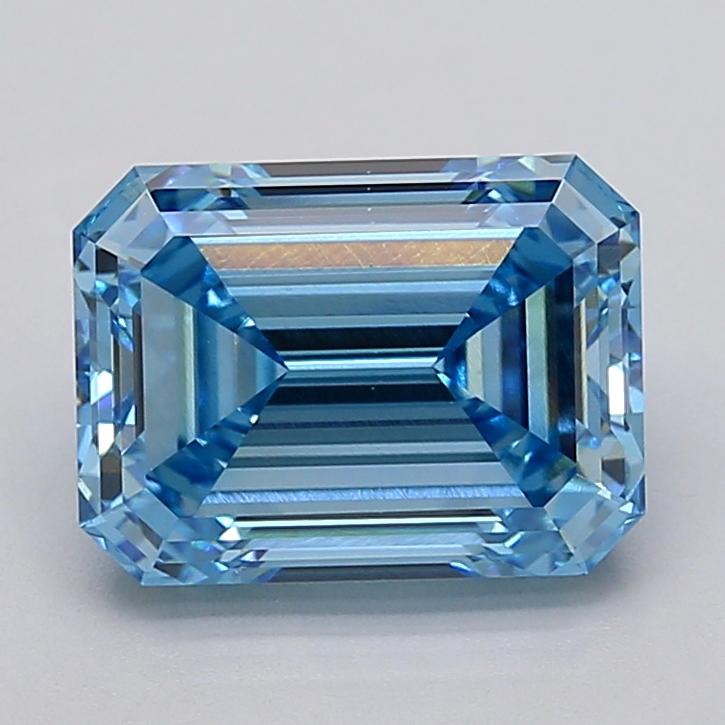 4.10 Ct. Fancy Vivid  Blue Emerald Lab Grown Diamond