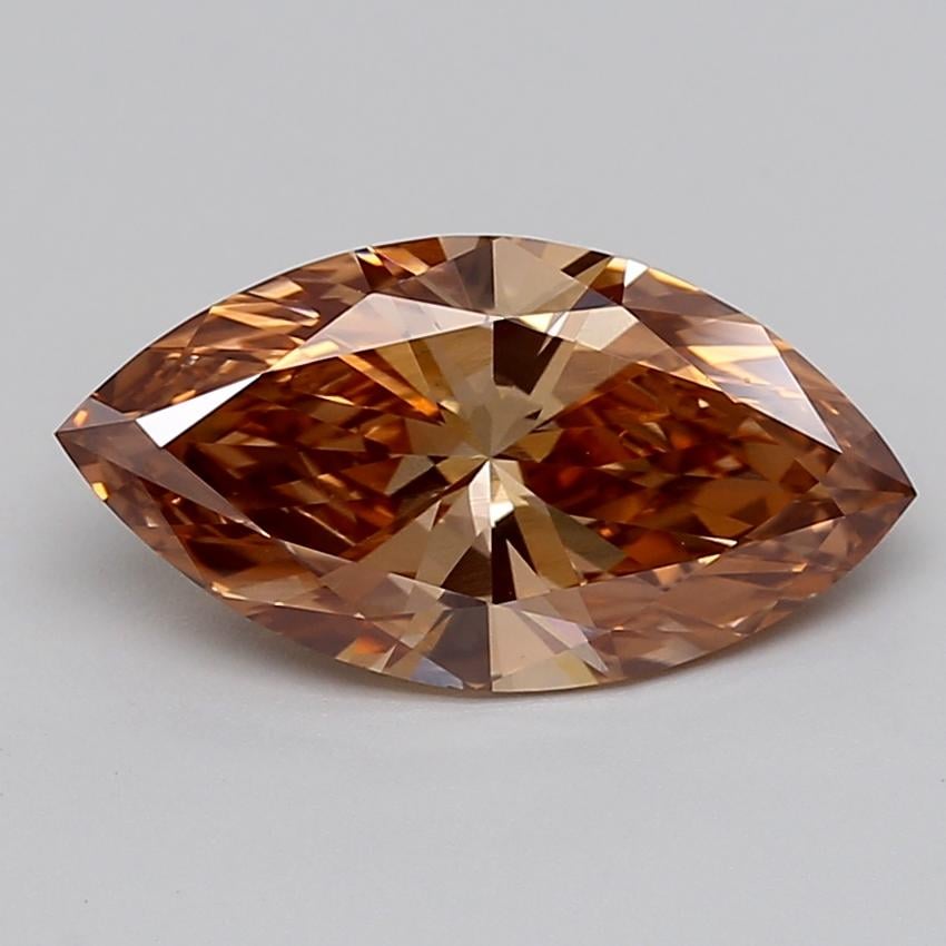 3.12 Ct. Fancy Orangy Brown Marquise Lab Grown Diamond