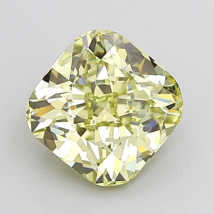 3.29 Ct. Fancy Light Yellow Cushion Lab Grown Diamond