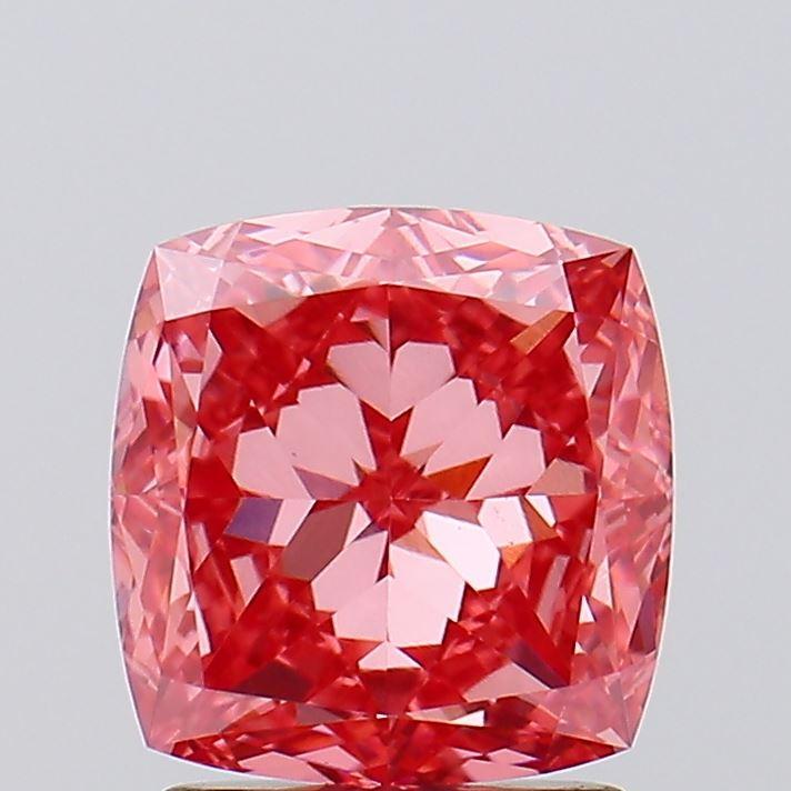 2.18 Ct. Fancy Vivid Pink Cushion Lab Grown Diamond