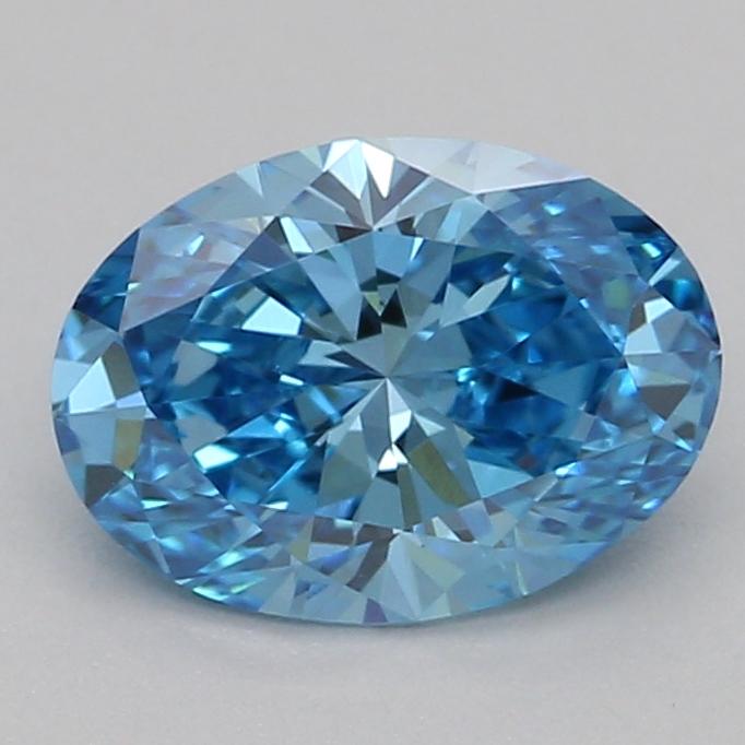 0.72 Ct. Fancy Vivid Blue Oval Lab Grown Diamond