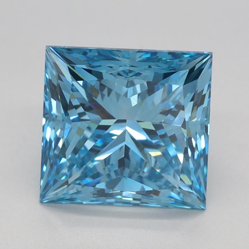 2.70 Ct. Fancy Vivid Blue Princess Lab Grown Diamond