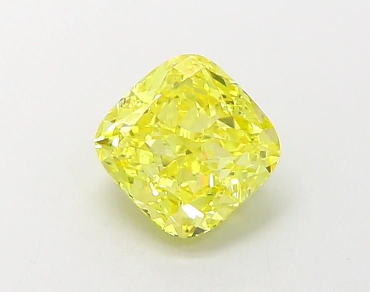 1.07 Ct. Fancy Vivid Yellow Cushion Lab Grown Diamond