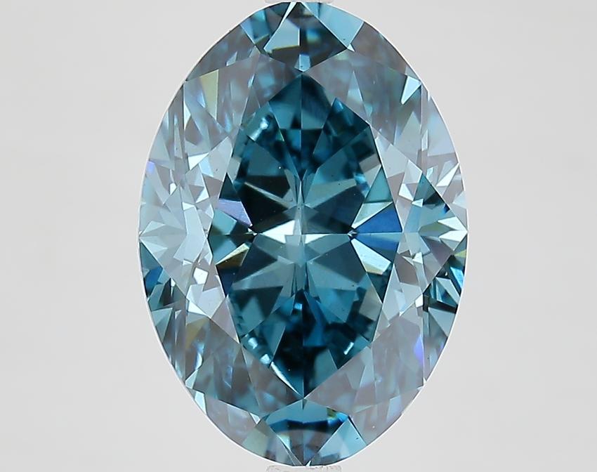 5.51 Ct. Fancy Vivid Blue Oval Lab Grown Diamond