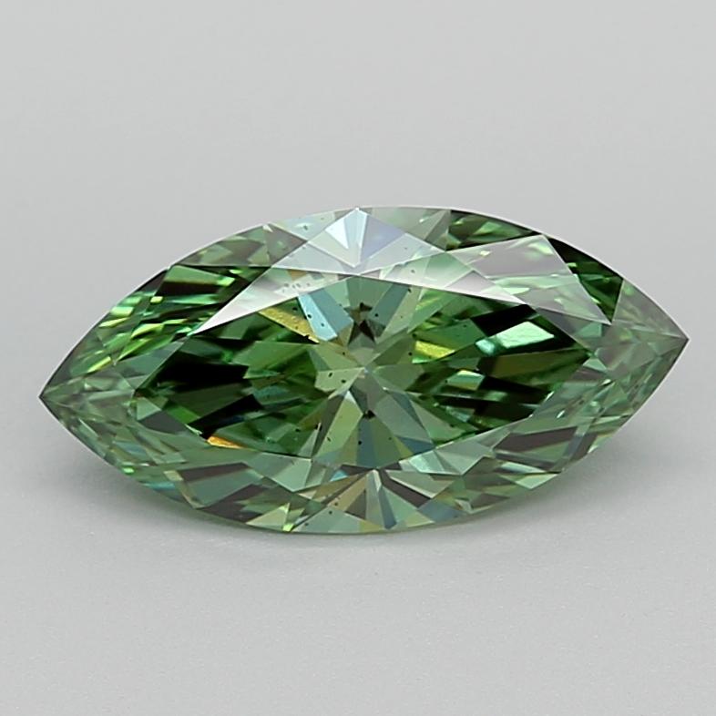 2.01 Ct. Fancy Vivid  Green Marquise Lab Grown Diamond