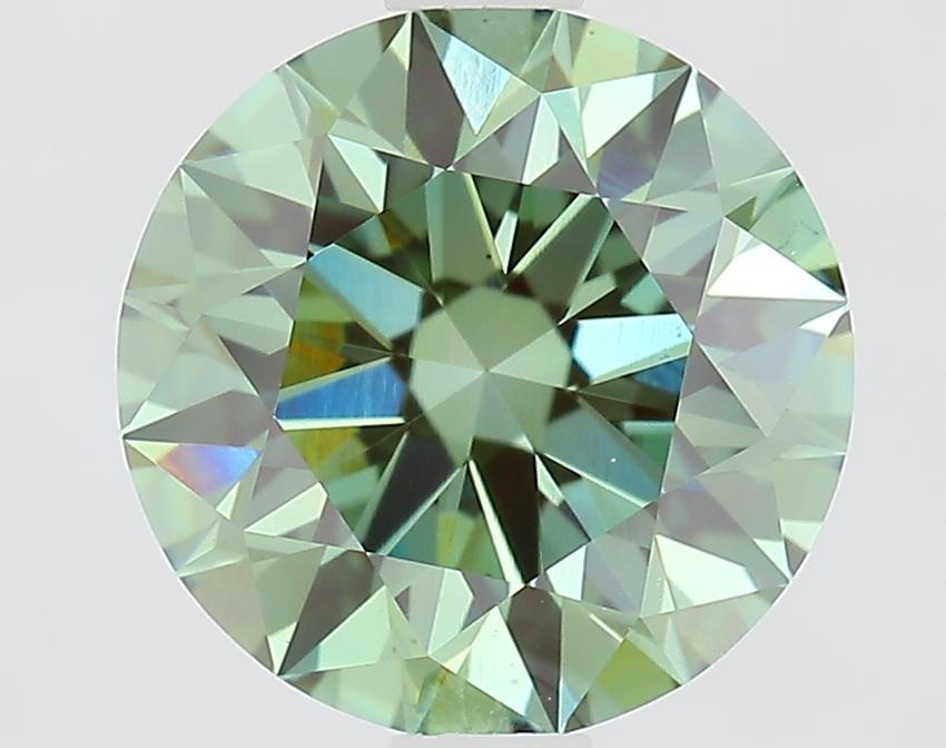 2.08 Ct. Fancy Vivid Green Round Lab Grown Diamond