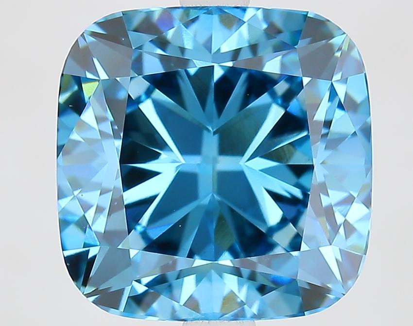 4.62 Ct. Fancy Vivid Blue Cushion Lab Grown Diamond
