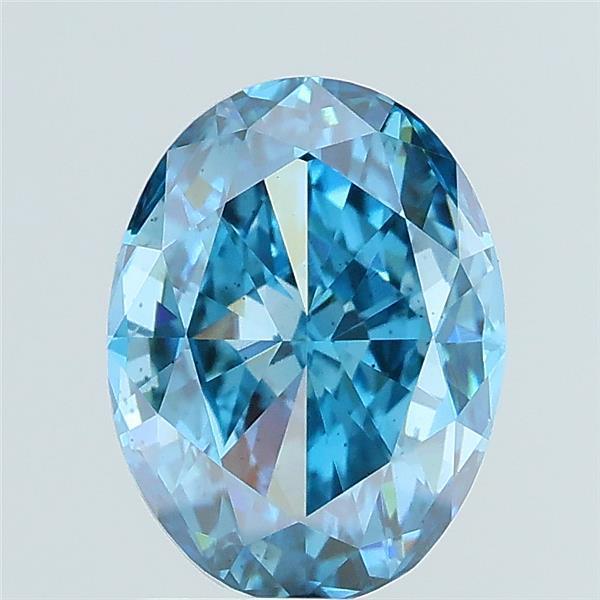 1.96 Ct. Fancy Vivid Blue Oval Lab Grown Diamond