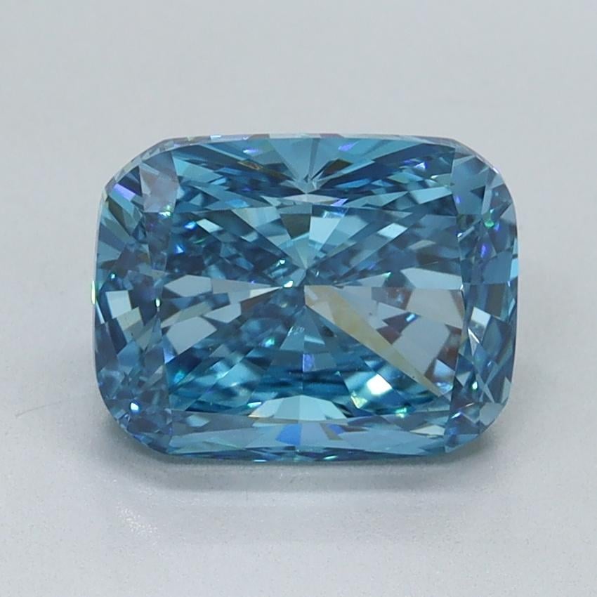 2.00 Ct. Fancy Vivid Blue Cushion Lab Grown Diamond