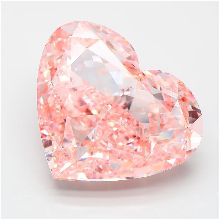 47.10 Ct. Fancy Intense Pink Heart Lab Grown Diamond