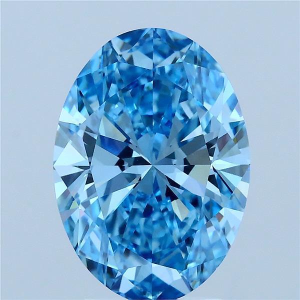 3.00 Ct. Fancy Vivid Blue Oval Lab Grown Diamond