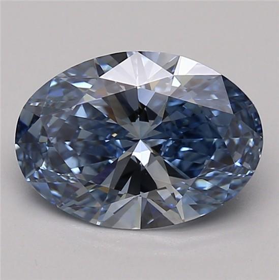2.01 Ct. Fancy Intense Blue Oval Lab Grown Diamond