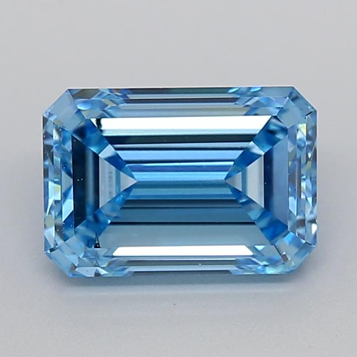 0.91 Ct. Fancy Vivid Blue Emerald Lab Grown Diamond