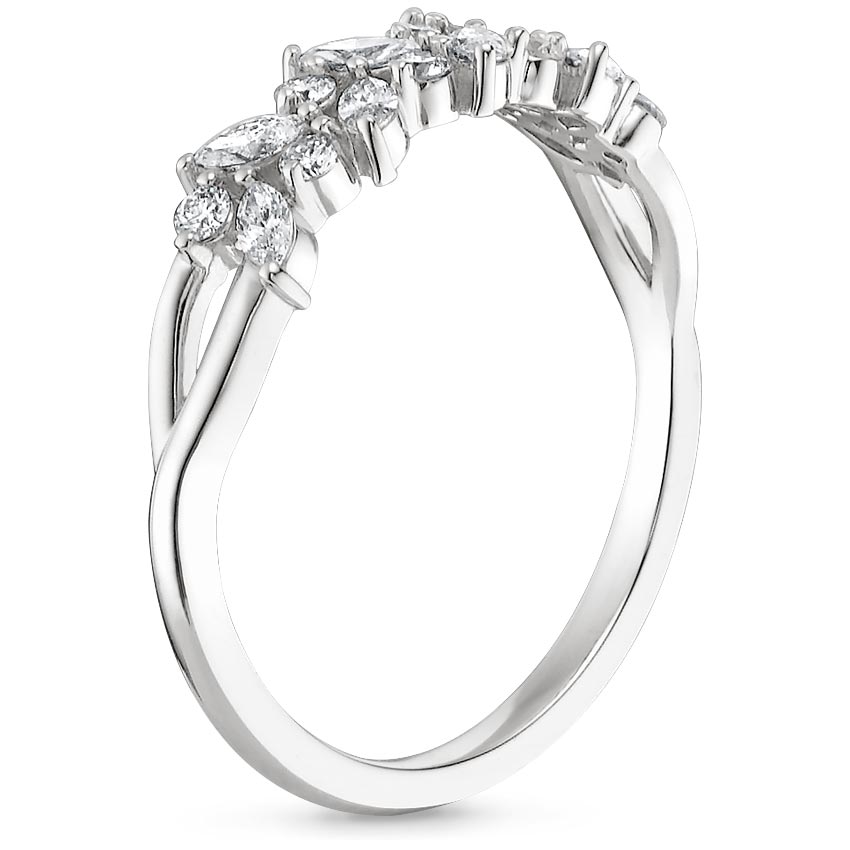 18K White Gold Jardiniere Diamond Ring, large side view
