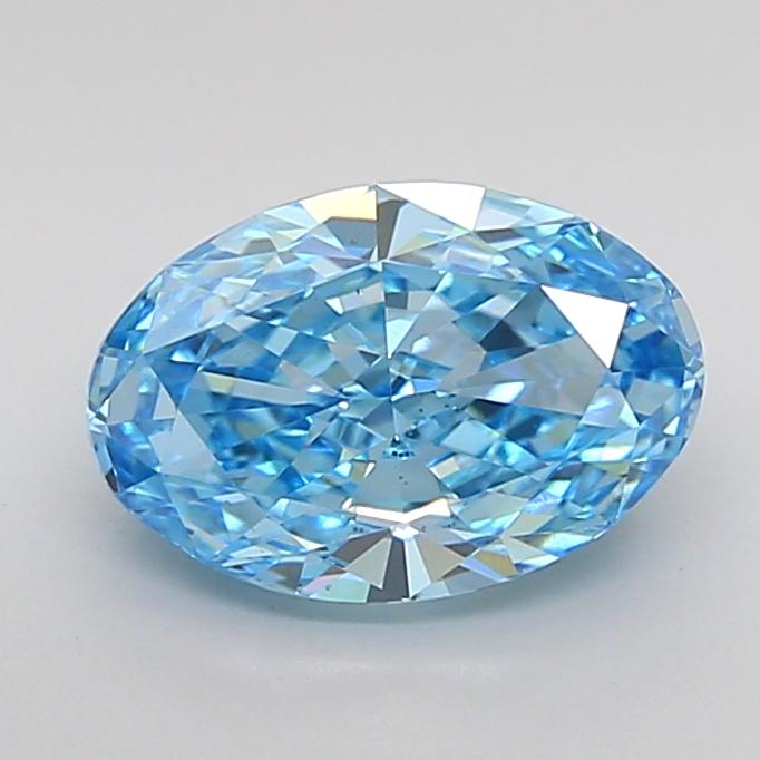 2.51 Ct. Fancy Vivid Blue Oval Lab Grown Diamond