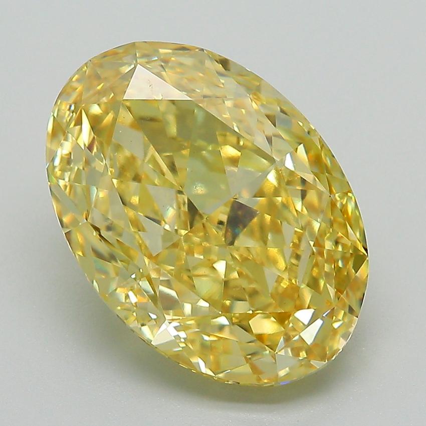 6.14 Ct. Fancy Vivid Yellow Oval Lab Grown Diamond