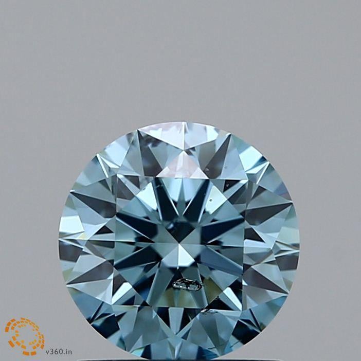 0.94 Ct. Fancy Intense Green Round Lab Grown Diamond