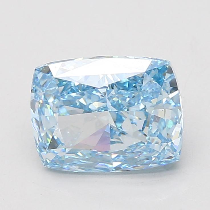 2.89 Ct. Fancy Vivid Blue Cushion Lab Grown Diamond