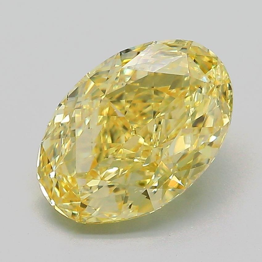 3.00 Ct. Fancy Vivid Yellow Oval Lab Grown Diamond
