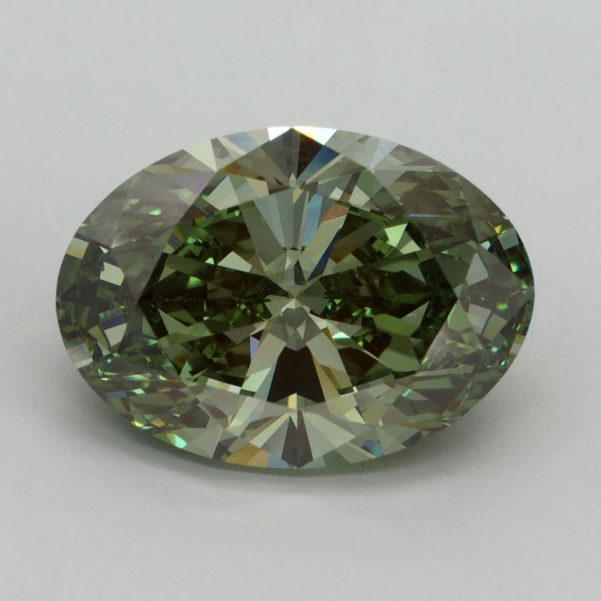 10.02 Ct. Fancy Vivid Green Oval Lab Grown Diamond