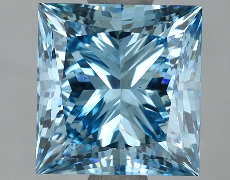 3.08 Ct. Fancy Vivid  Blue Princess Lab Grown Diamond