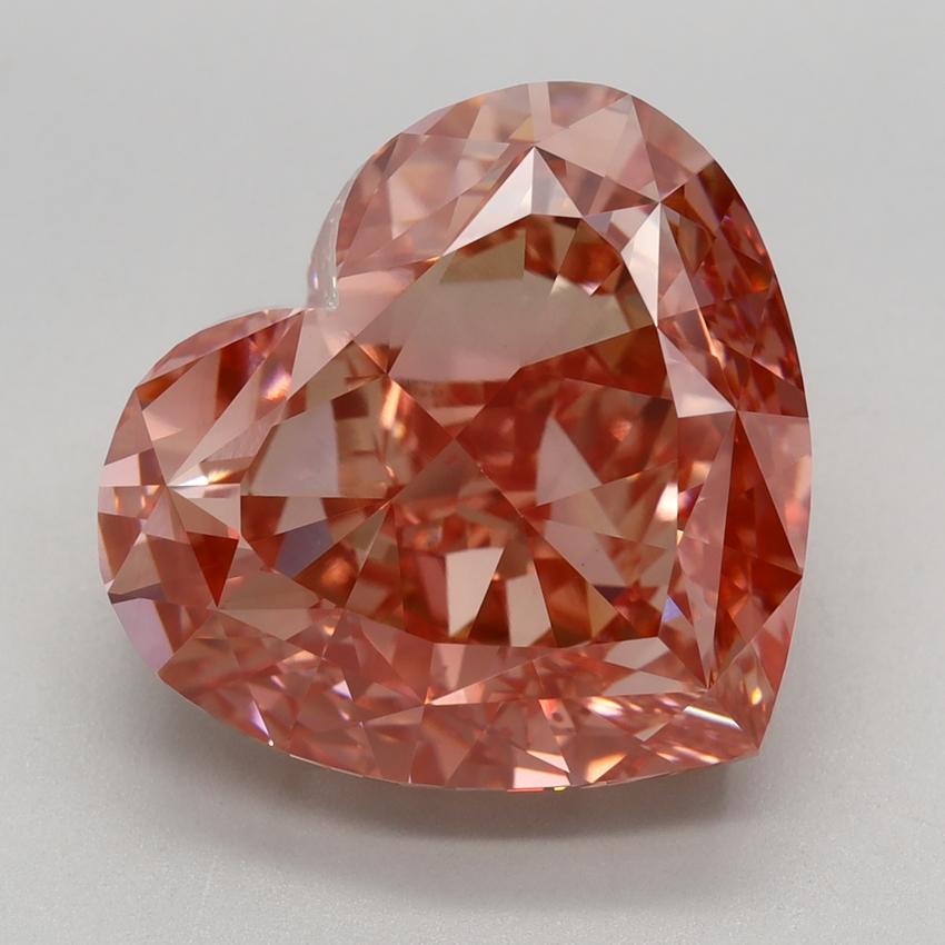 9.10 Ct. Fancy Vivid Brownish Pink Heart Lab Grown Diamond