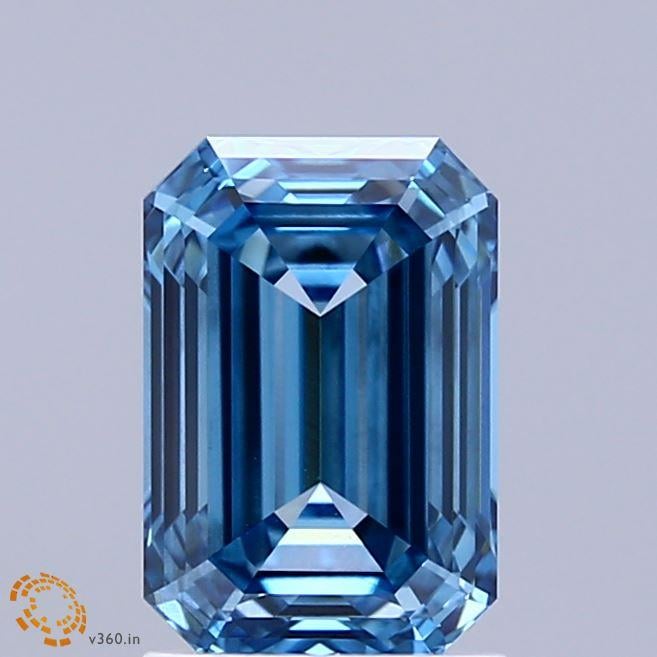 2.01 Ct. Fancy Vivid Blue Emerald Lab Grown Diamond