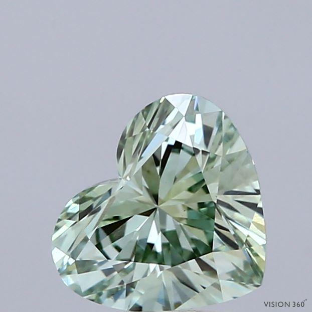 1.05 Ct. Fancy Vivid Green Heart Lab Grown Diamond