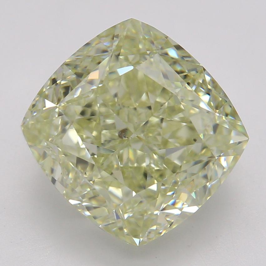3.53 Ct. Fancy Light Brownish Greenish Yellow Cushion Diamond