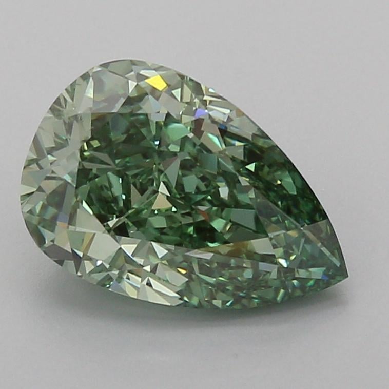 3.02 Ct. Fancy Vivid Green Pear Lab Grown Diamond